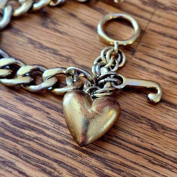 JUICY COUTURE Vintage Gold Starter Bracelet with Toggle Scepter TIMELESS CHIC! - Picture 5 of 8